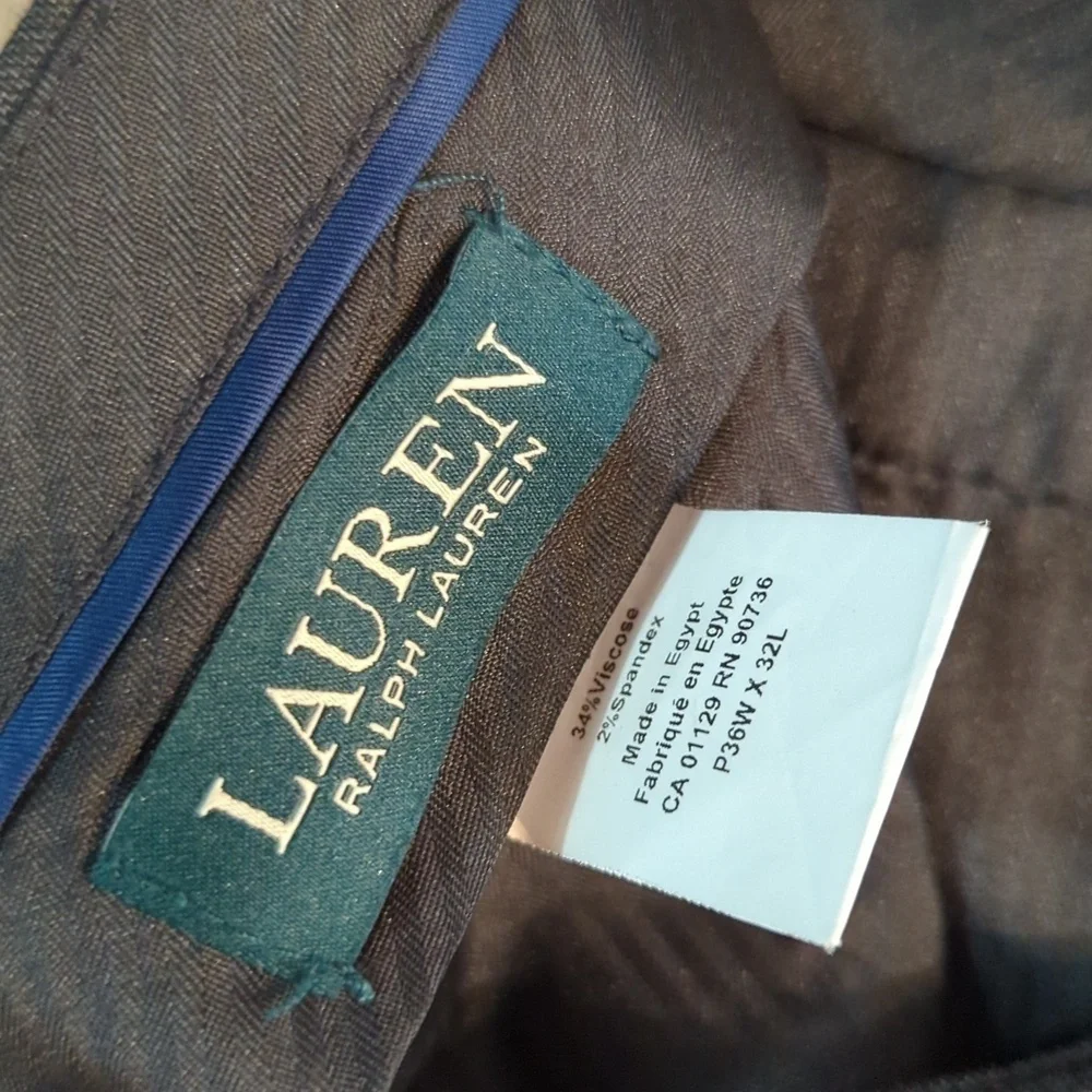 Lauren by Ralph Lauren Gray flat front suit pants, 36x32